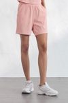 Cielcoco CLWP3015 Cooling Ribbed 4 Inch Shorts Nylon High Stretch Matching Set Activewear _ Coral Pink _ Made in Korea